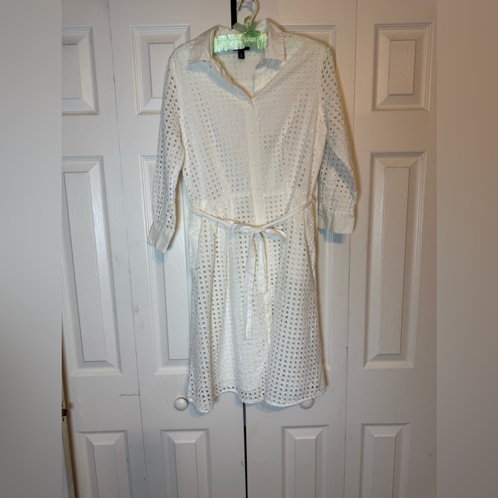Who What Wear White Long Sleeve Dress‎